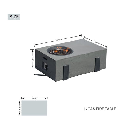 7-Piece Patio Aluminum Sofa Set with Rectangular Firepit Table & Side Table New Era Fashion LLc