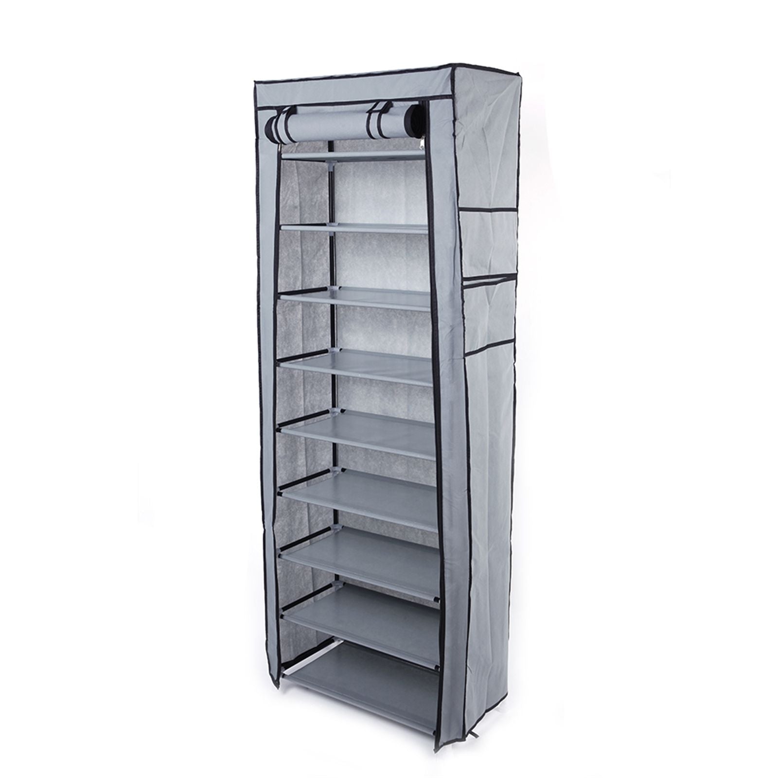 Room-saving 10-Layers 9 Lattices Non-woven Fabric Shoe Rack Black New Era Fashion LLc
