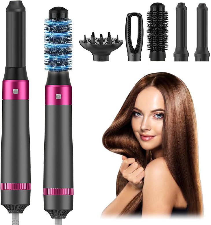 5 in 1 Hair Dryer Brush Kit, Blow Dryer Brush for Drying, Straightening, Volumizing, Curling and Styling Hair - 1000W - Gold New Era Fashion LLc