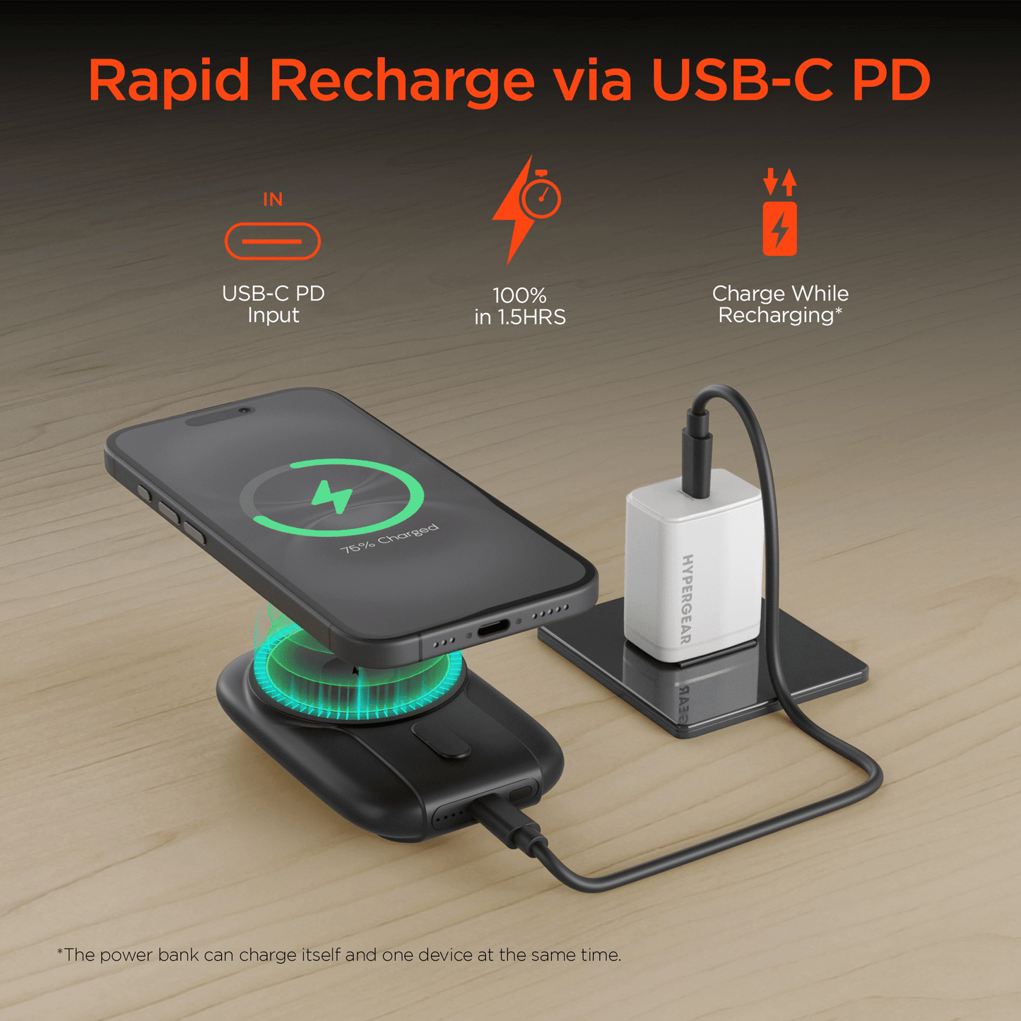 HyperGear Mag Grip Go 5000mAh Wireless Power Bank New Era Fashion LLc