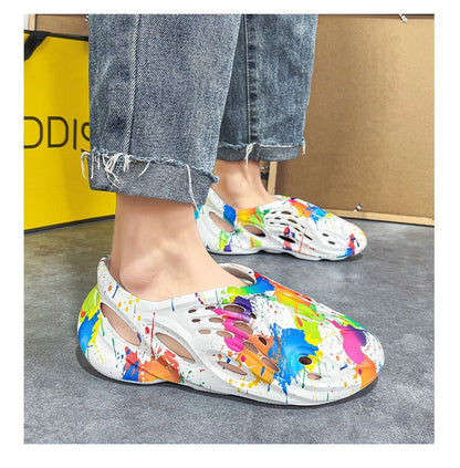 Clogs For Men; Men's hole shoes; hollow beach shoes; camouflage sandals; all inclusive personalized men's sandals New Era Fashion LLc