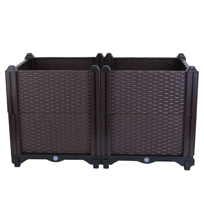 Raised Garden Bed with Self-watering System Rectangle Garden Planter for Garden Patio Balcony Elevated Planter Box for Flowers Vegetables Herbs New Era Fashion LLc