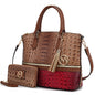 MKF Collection Autumn Crocodile Skin Tote Handbag with Wallet by Mia k New Era Fashion LLc