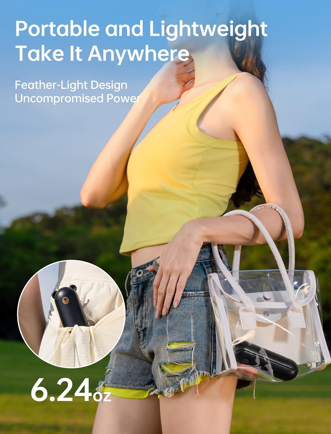 Handheld Fan with 4500 mAh Powerbank Max 37 Hours Runtime, Pocket Portable Battery Operated or USB Powered Folding Personal Fan, 3 Speeds, Gifts for Women Men Kids Gift for Festival New Era Fashion LLc