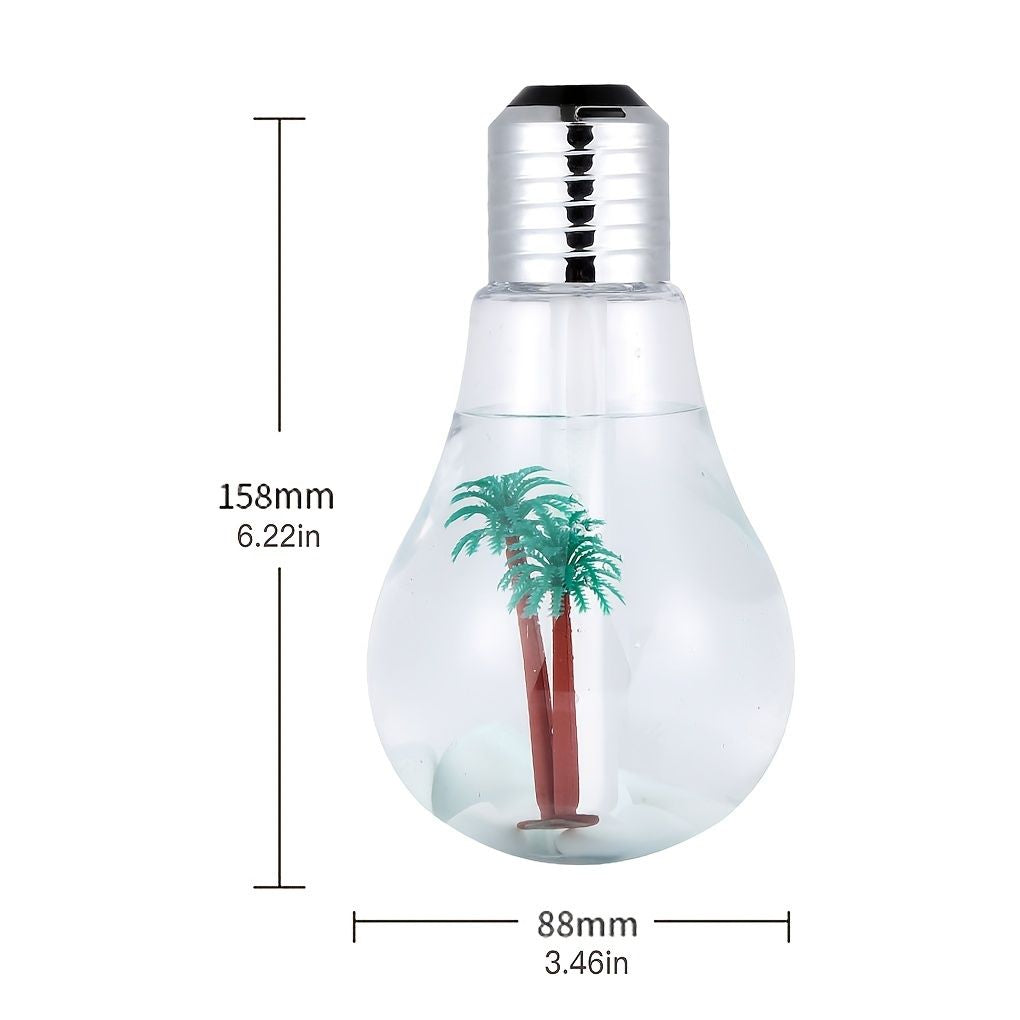 1pc 400ml Colorful Light Bulb Air Humidifier Essential Oil Diffuser Atomizer Freshener Mist Sprayer Car Home Silent Humidifier New Era Fashion LLc