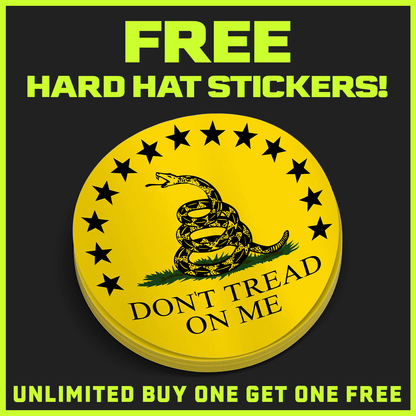 Don't tread On Me Hard Hat Decal Armed American Supply