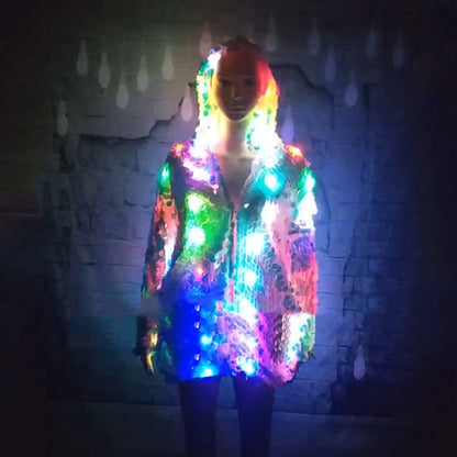 Luminous Outer Creative Jacket Sequined Jacket With Light See size chart under “more details” The Fashion Celestial