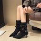 Pointed Toe Suede Stiletto Heel Ankle Boots Women FitiqueFit