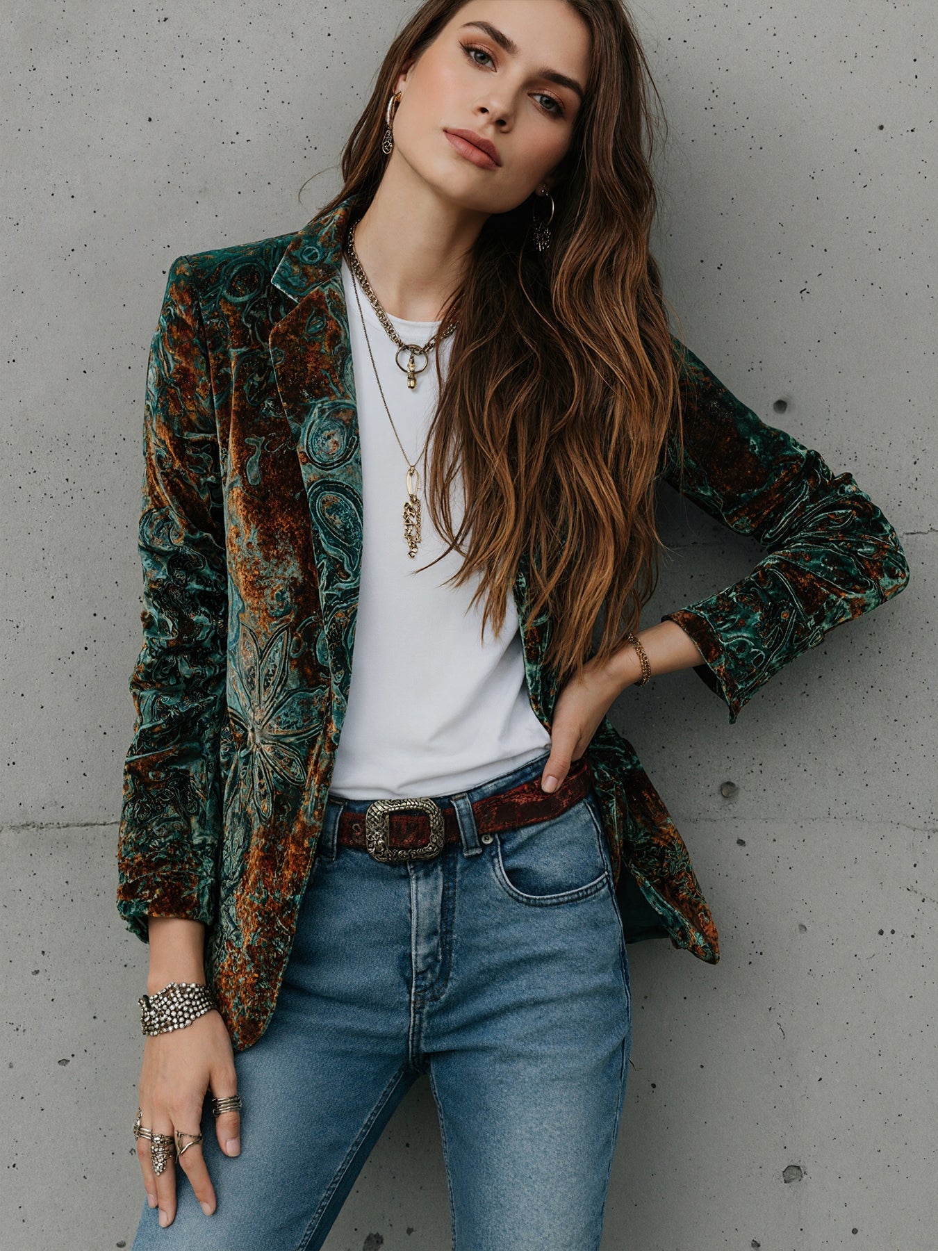Women’s Printed Suit Jacket with Lining – Autumn Winter Casual Commuter Blazer FitiqueFit