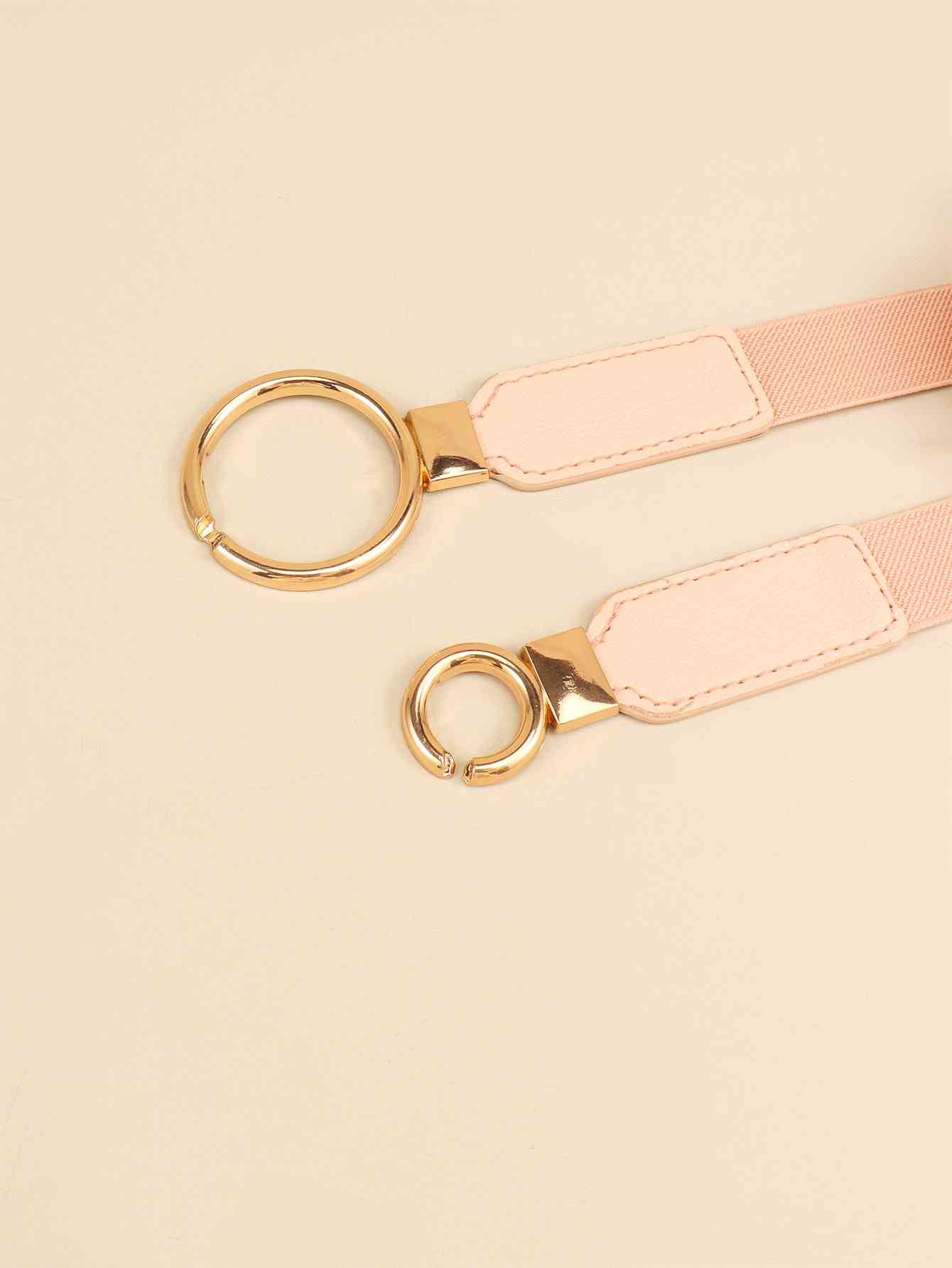 ElegantStyle Double Ring Buckle Elastic PU Belt – Adjustable Comfort Fit See size chart under “more details” The Fashion Celestial