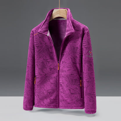 Women's winter sports stand up collar zipper jacket, lightweight, soft and warm, camouflage with zipper pocket, fashionable and versatile NovaCart