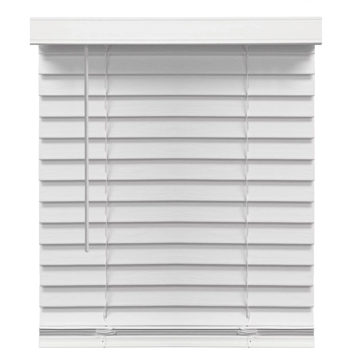 Stylish 2-Inch Cordless Faux Wood Blinds in Elegant White - Perfect for Any Room