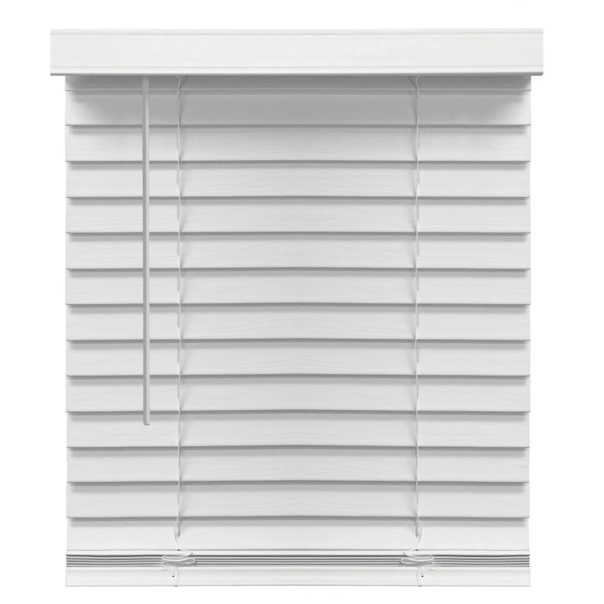 Stylish 2-Inch Cordless Faux Wood Blinds in Elegant White - Perfect for Any Room