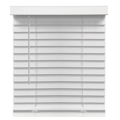 Stylish 2-Inch Cordless Faux Wood Blinds in Elegant White - Perfect for Any Room