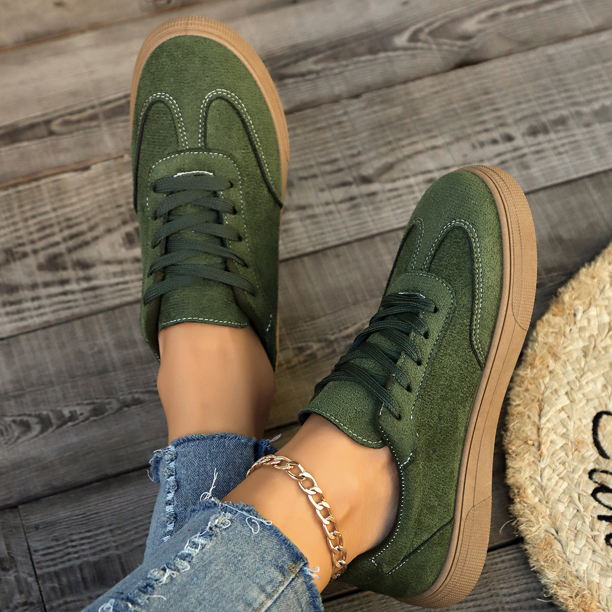 Women’s Round Toe Elegant Student Casual Lace-Up Shoes FitiqueFit
