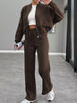 Baseball Collar Zip Up Outerwear and Drawstring Pants Set New Era Fashion LLc