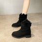 Women’s Suede Chunky Heel Slimming Ankle Boots FitiqueFit