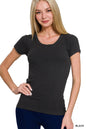 Zenana Ribbed Round Neck Short Sleeve T-Shirt West2East Surf