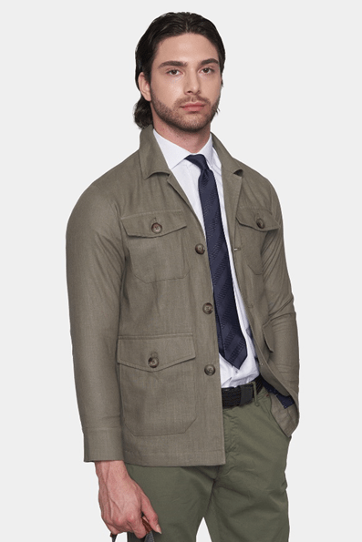 The Slim Safari Coat (Olive) Bright Moons