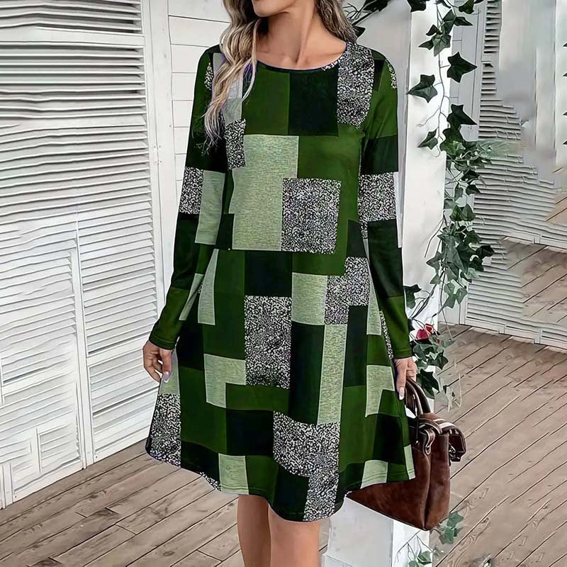 Women's Round Neck Long Sleeve Dress FitiqueFit