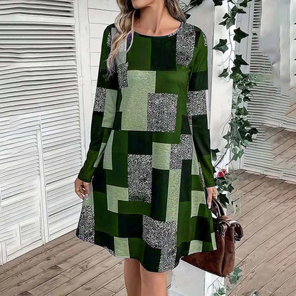 Women's Round Neck Long Sleeve Dress FitiqueFit