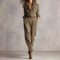 Notched Lapel Wide-leg Jumpsuit FitiqueFit