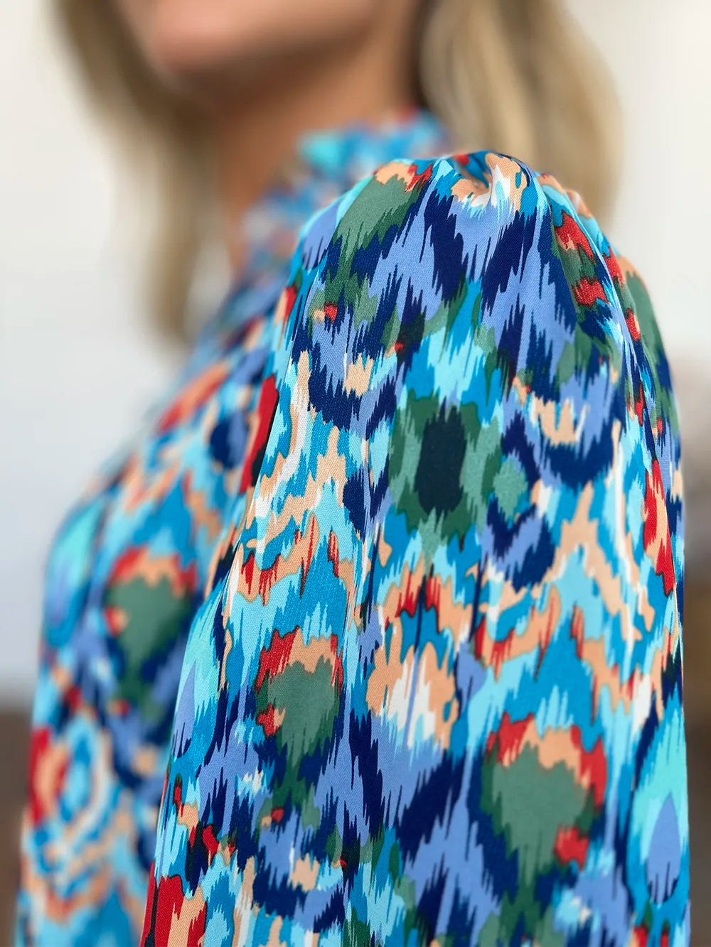 Double Take Full Size Printed Balloon Sleeve Blouse New Era Fashion LLc
