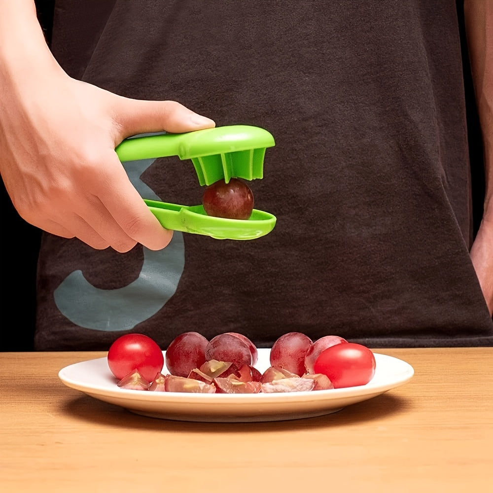 PANCERKA Portable Fruit Cutter - No Blade, Easy Grip Handle, Ergonomic Design for Safe Slicing, Dishwasher Safe, Ideal for Grapes, Cherries, Tomatoes, Strawberries, and Small Fruits, Fruit Slicing Tool | Ergonomic Handle | Du NovaCart