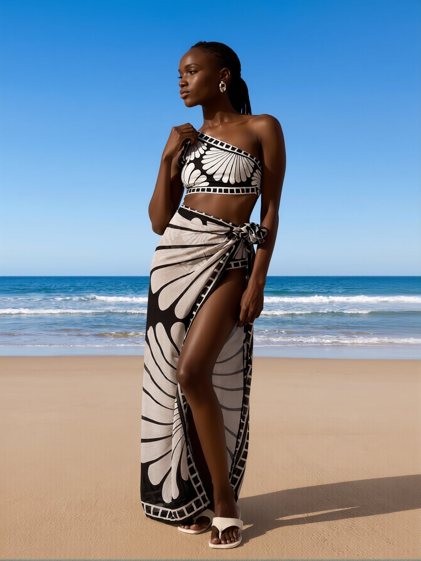 Women's High-Neck Swimsuit – Built-In Shelf Bra Beach Swimwear FitiqueFit