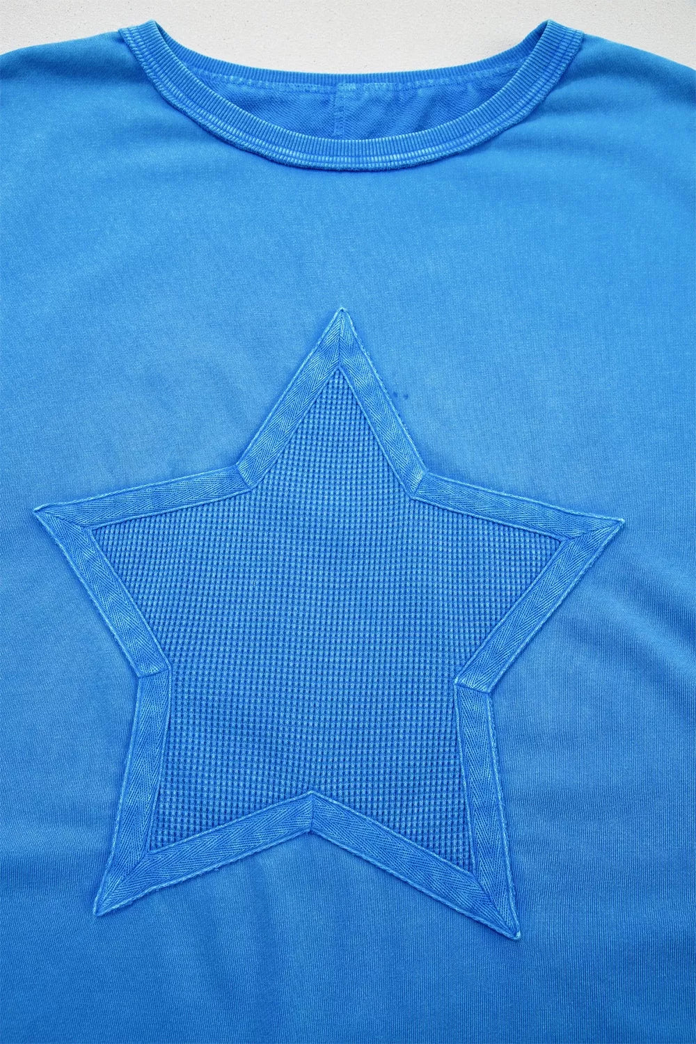 Mineral Wash Star Mesh Patchwork Oversize Tee New Era Fashion LLc