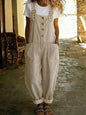 Women's Vintage High-Waist Straight-Leg Overalls – Sleeveless Suspender Jumpsuit FitiqueFit