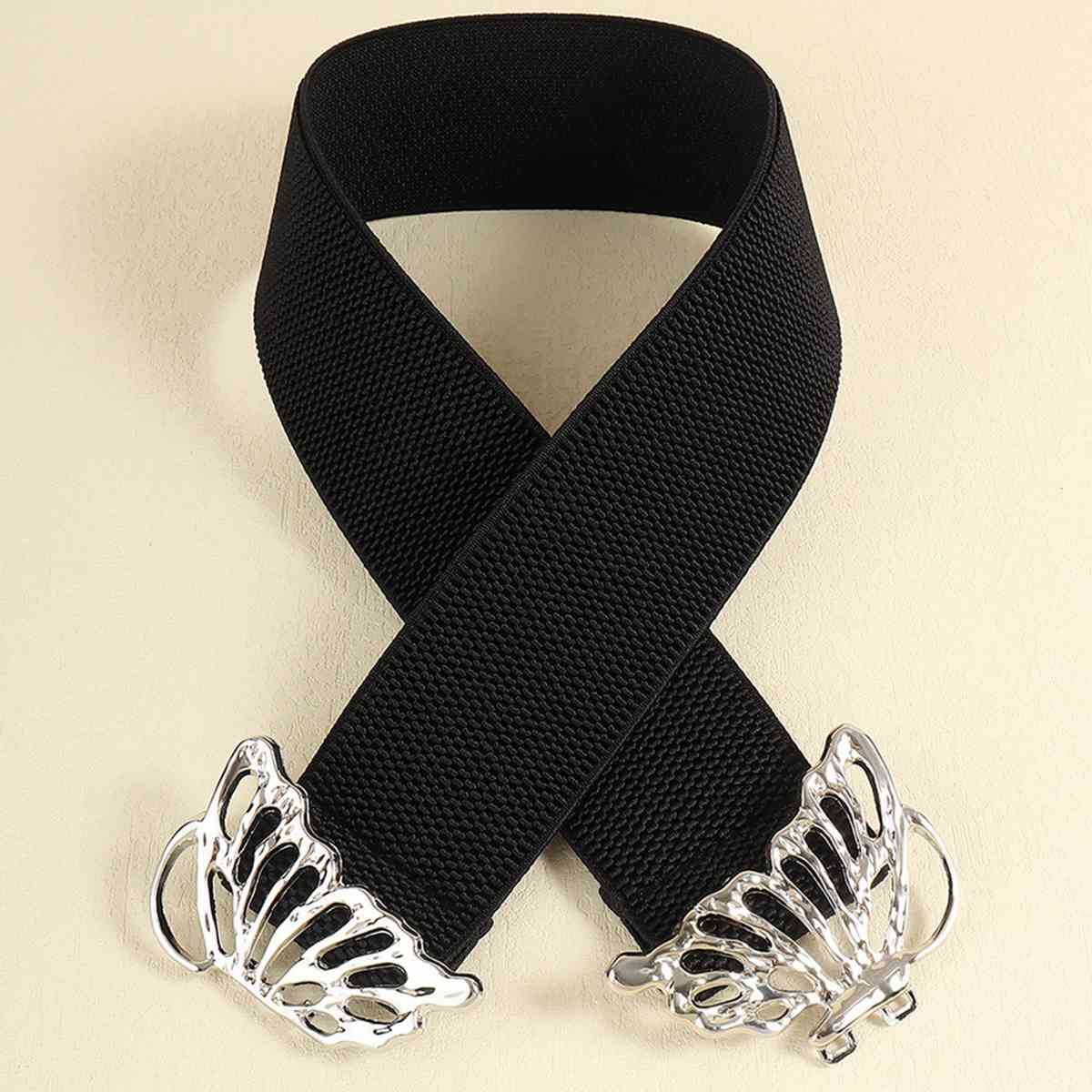 Butterfly Alloy Buckle Elastic Belt See size chart under “more details” The Fashion Celestial