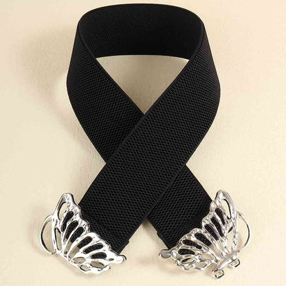 Butterfly Alloy Buckle Elastic Belt See size chart under “more details” The Fashion Celestial