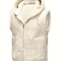 Men's Faux Fur-Lined Hooded Vest, Thickened and -Lined, Fashionable Windproof and Warm Outer Jacket for Men NovaCart
