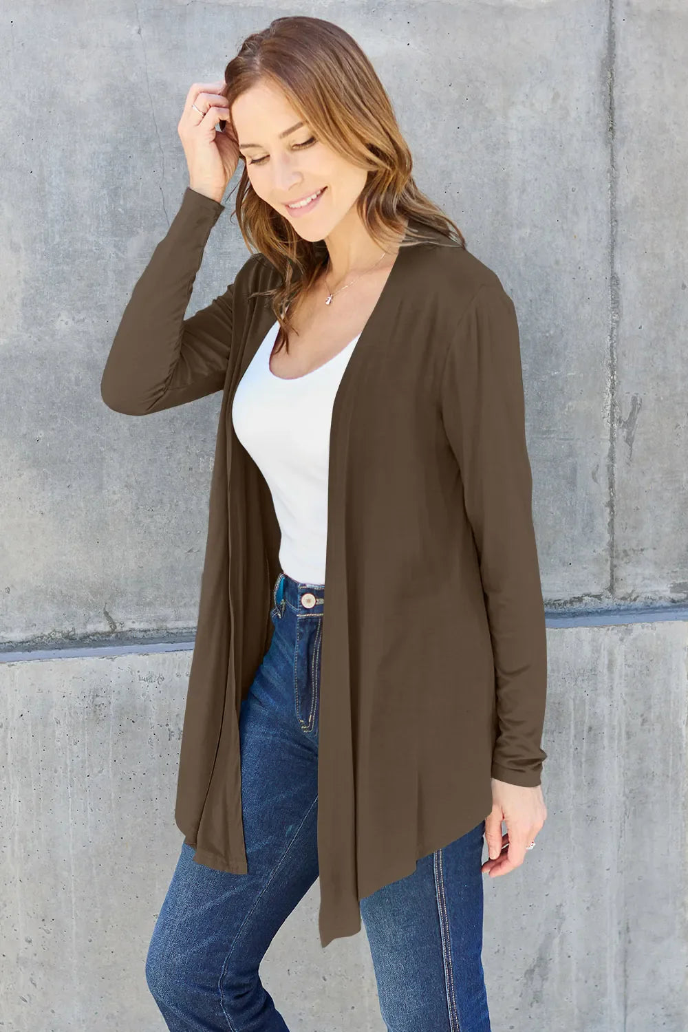 Basic Bae Full Size Open Front Long Sleeve Cardigan New Era Fashion LLc