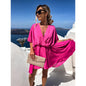 Satin Loose Midi Dress – Relaxed Fit Casual Vacation Dress FitiqueFit