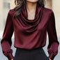 Women's Elegant Draped Neck Blouse FitiqueFit