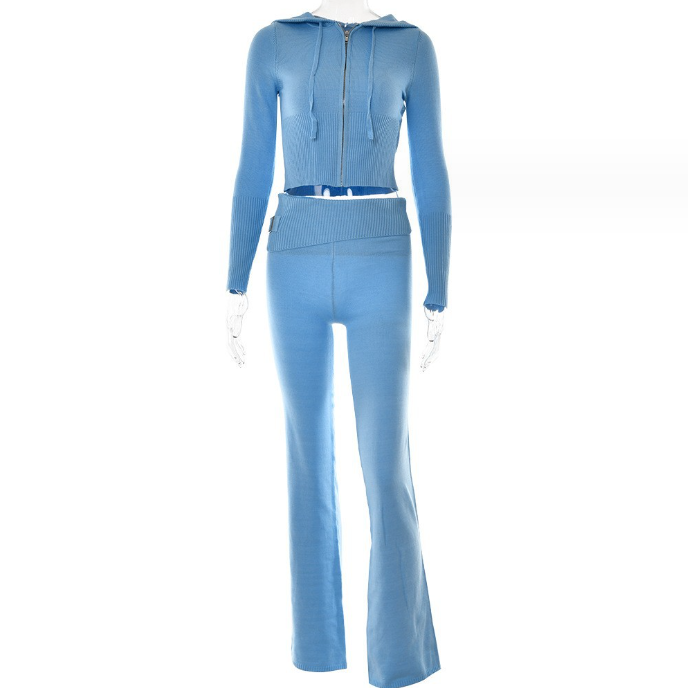 Long Sleeve Sweater And High Waist Long Pants Set FitiqueFit