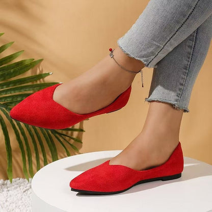 Women's Suede Pointed-Toe Flat Shoes FitiqueFit