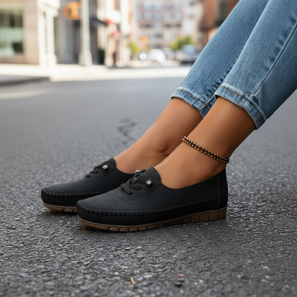 Women’s Comfortable PU Flat Shoes | Soft All-Matching Casual Flats FitiqueFit