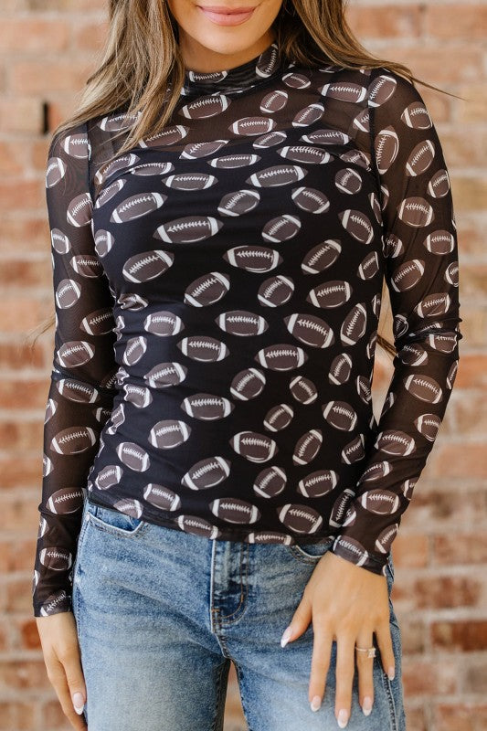 Maci Rugby Mesh Sheer Long Sleeve Top See size chart under “more details” The Fashion Celestial