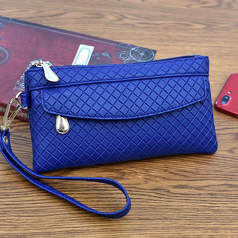 Women's Argyle Quilted Clutch Bag - Multi Zipper Wristlet Bag For Phone & Coin, Fashion Handbag - For Women - Suitable for Evening Parties & Casual Outings - Perfect Gift for Her NovaCart