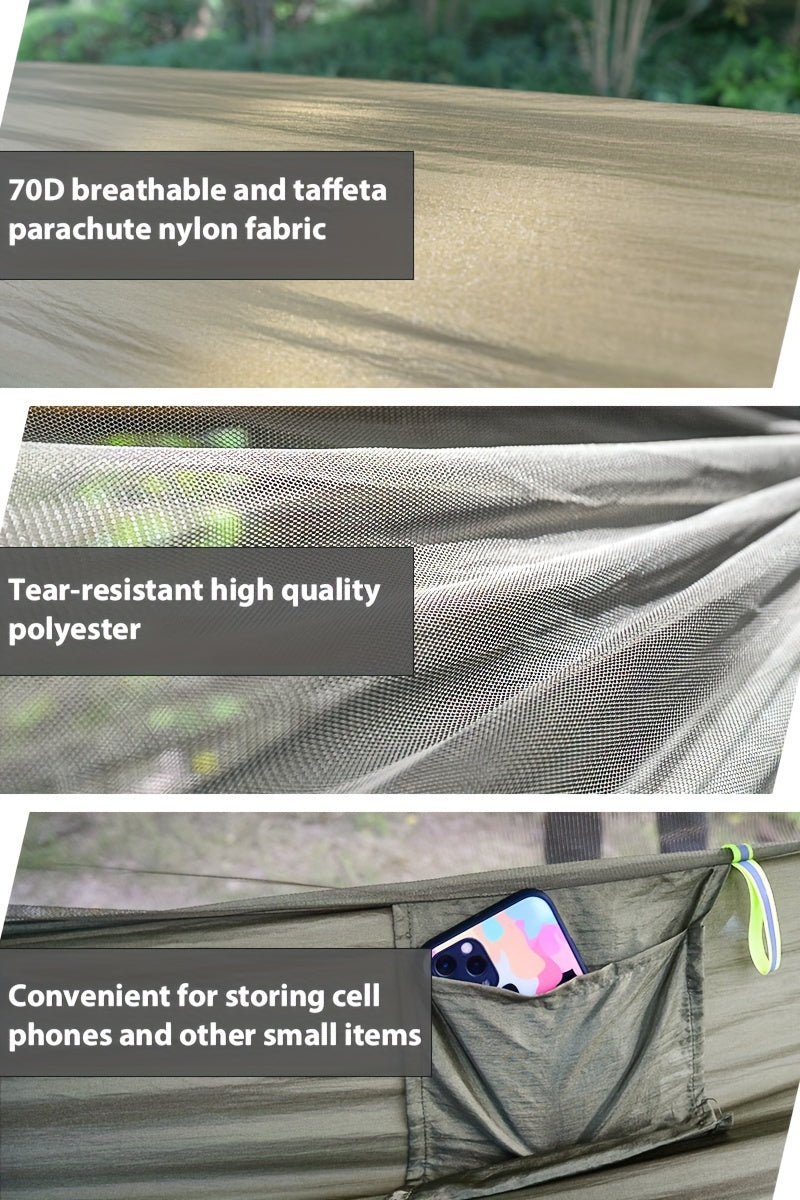 [3-in-1 Hammock] GEERTOP 3-in-1 Outdoor Hammock | Double Sleep Rest Camping Hammock with Mosquito Net Sun Shelter for Backpacking Travel Garden Park NovaCart