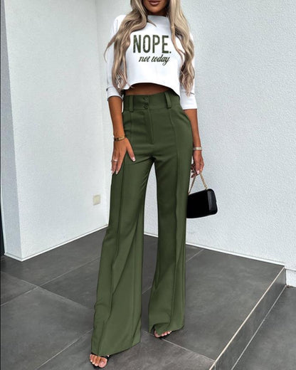 Cute Style Fresh Sweet Women's Clothing Nine-quarter Sleeve Fashion Casual Set See size chart under “more details” The Fashion Celestial