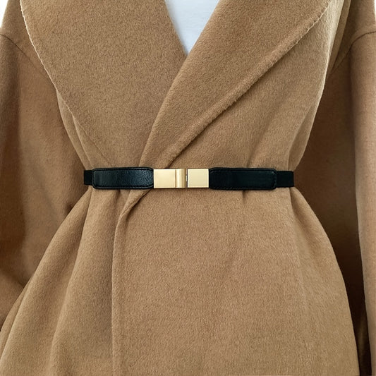 Elastic Waist Cincher Belt - Stylish Black & Golden Design, Versatile Corset for Dresses & Coats, Perfect for Casual & Formal Occasions, Everyday Fashion Accessory|Vintage Style Belt|Elastic Cincher Belt NovaCart