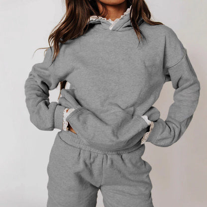 Women's Hoodie And High-waisted Shorts Casual Two-piece Set See size chart under “more details” The Fashion Celestial