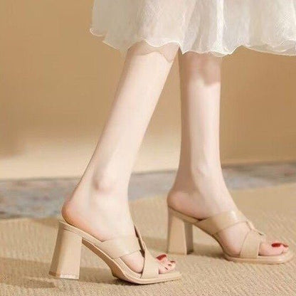Open-Toe Chunky Heel Sandals – Bold & Trendy Summer Staple FitiqueFit
