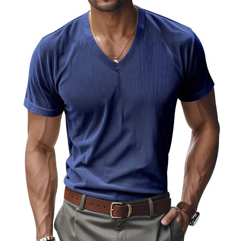 Loose Casual Men's V-neck Short Sleeve SnagBag