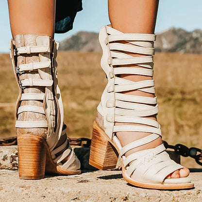 Womens Retro Stiletto-Strap Cutout Sandals See size chart under “more details” The Fashion Celestial