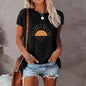 Sunrise Print Round Neck T-Shirt FitiqueFit